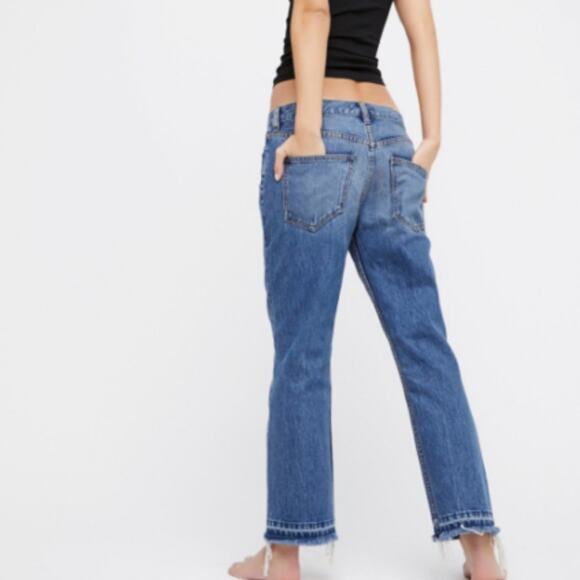Free People Cropped Boot Cut Jeans Rae Hem 26 - Picture 1 of 11